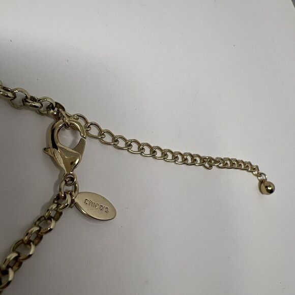 Chico's Single Necklace Amber Color Acrylic Pearl Brown On Gold Tone Longline - Picture 6 of 7